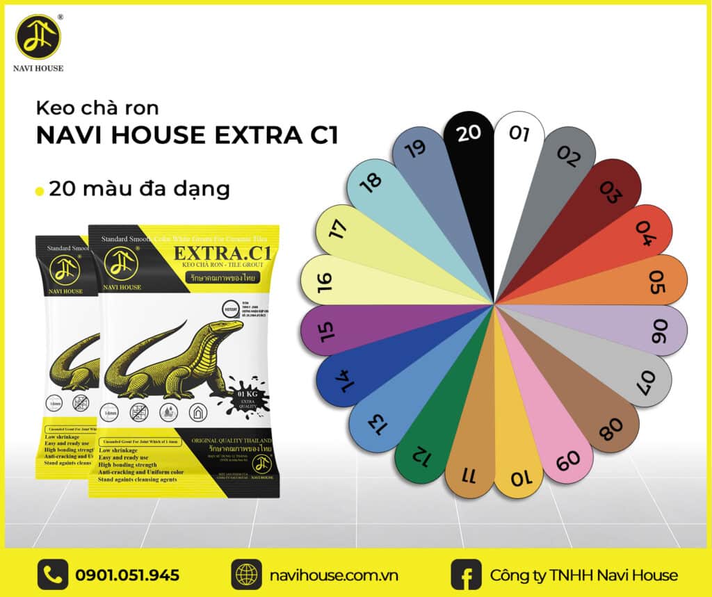Bảng màu keo chà ron Navi House