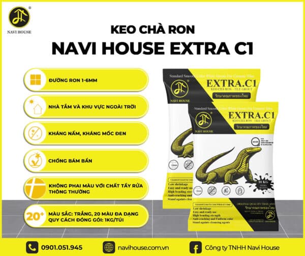 Keo chà ron Extra C1 có nhiều màu sắc đa dạng và công dụng linh hoạt trong nhiều công trình