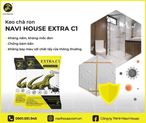 Keo chà ron Navi House Extra C2 chống thấm, mốc hiệu quả cho khu vực ẩm ướt