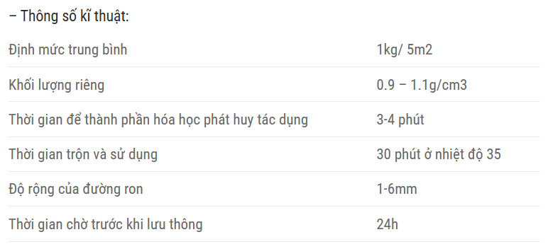 Định mức keo chà ron Navi House