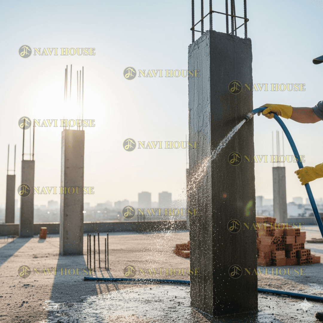 Sau khi đổ bê tông cột, nên kiểm tra thường xuyên chất lượng của cột