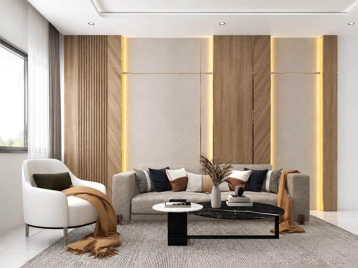 Vách ốp tường phòng khách