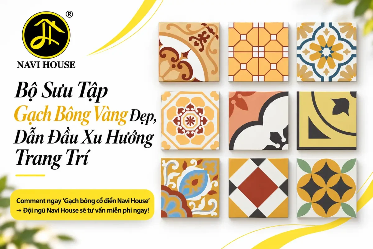 Bộ sưu tập gạch bông vàng đẹp, dẫn đầu xu hướng trang trí